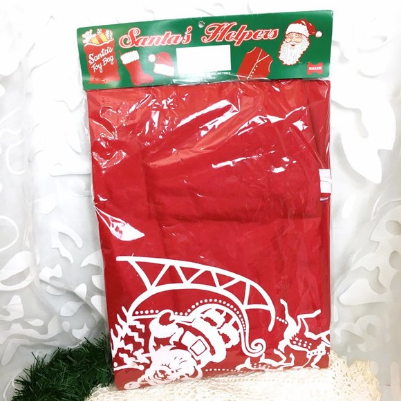 Halco “Merry Christmas” Santa Claus Toy Bag with Drawstring #999  NWT VTG - Picture 6 of 9